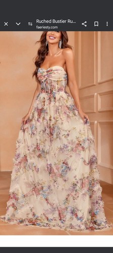 Vestido floral para mujer Faeriesty busties acanalados - Imagen 1 de 4