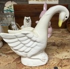 White Swan Bird Figurine Collectible Decor Accent with Yellow Beak — photo 1