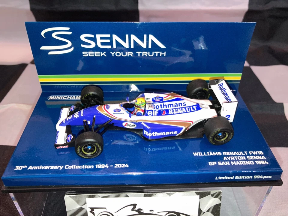 1:43 Minichamps 540943302 Ayrton Senna Williams FW16 #2 San Marino GP 1994 - Image 4 of 4