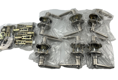 #ad #ad Bed and Bath Door Lever Knob Satin Stainless DEFIANT Olympic 308663204 OB 6 Pk $39.95