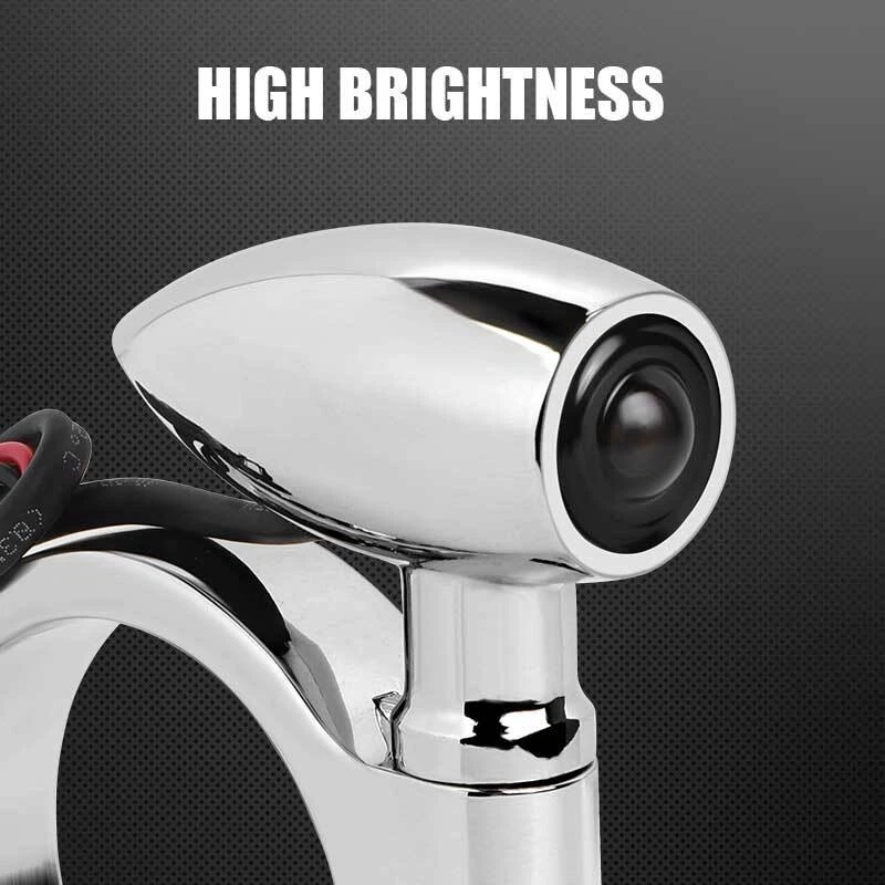 2X Motorcycle LED Turn Signal Light 41mm Front Mount Fork Indicator Bullet Amber — 第 4/4 张图片