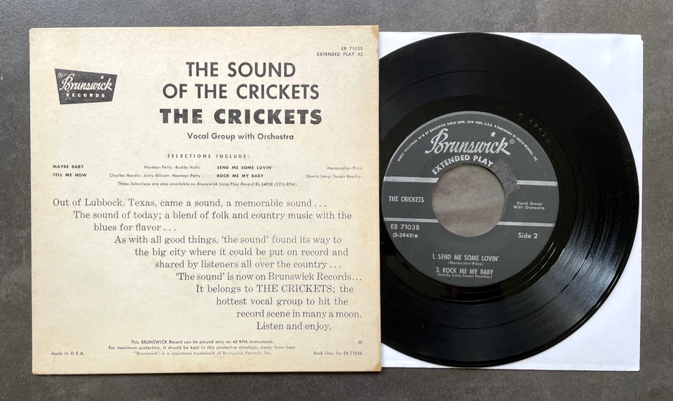 EP Buddy Holly - The Sound Of The Crickets - US Brunswick EB 71038 - Bild 2 von 2