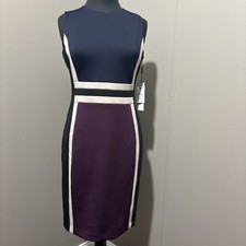 NWT Calvin Klein Colorblock Sheath Dress Bodycon Sleeveless (BIN6