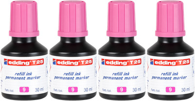 4x edding T 25 Permanentmarker Nachfülltinte rosa 30 ml