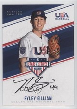 2018 Panini USA Baseball Stars & Stripes Black Ink 10/499 Ryley Gilliam Auto 0g4