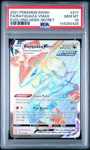 2021 POKEMON SWORD & SHIELD EVOLVING SKIES #217 FA/RAYQUAZA VMAX EVOLVING SKIES-
