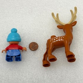 LEGO DUPLO Figures Santa Reindeer Boy Girl from Santa's Winter Holiday Set 10837
