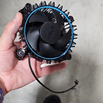 Intel (Unused) CPU Fan with Heatsink 4-Pin Black Aluminum Copper Plastic Cooler