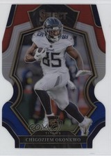 2022 Panini Select Premier Level Red & Blue Prizm Die-Cut Chigoziem Okonkwo 0t2