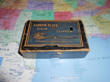 Vintage Brown & Sharpe Narrow Plate Hair Clipper w/ Original Box, Made In USA