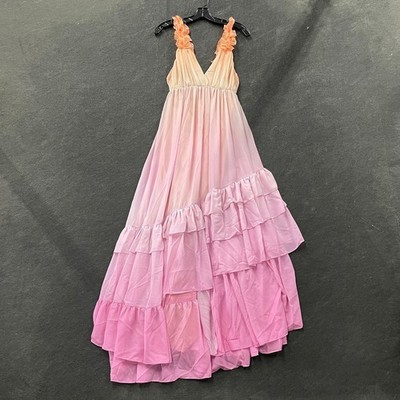 BHLDN Alivia V-Neck Ruffle Ombre Maxi Dress Women's Size XL | eBay