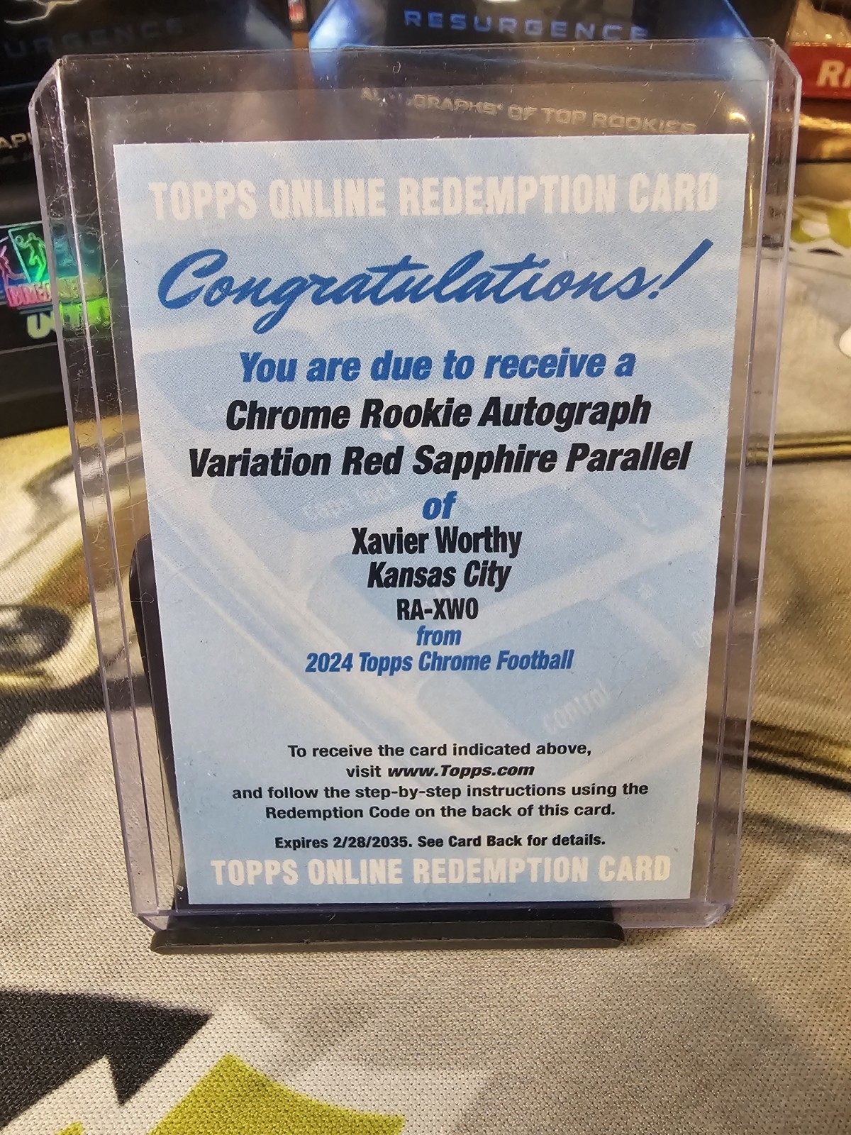 2024 Topps Chrome - Rookie Autographs Xavier Worthy #RA-XWO Red Refractor /5
