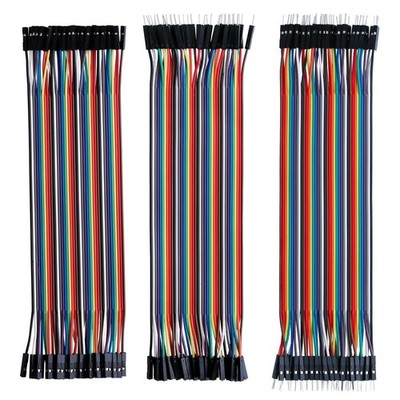 120pcs Multicolored Dupont Wire 40pin Male to Female, 40pin Male to Male, 40pin
