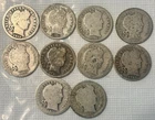 Lot Of 10-90% Silver Barber Dime $.10 coin  Circulated Uncertified 1909-1916🔥🔥