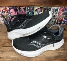 Saucony Ride 17 Running Shoes Black White Womens Size 9 S10924-100 Sneaker