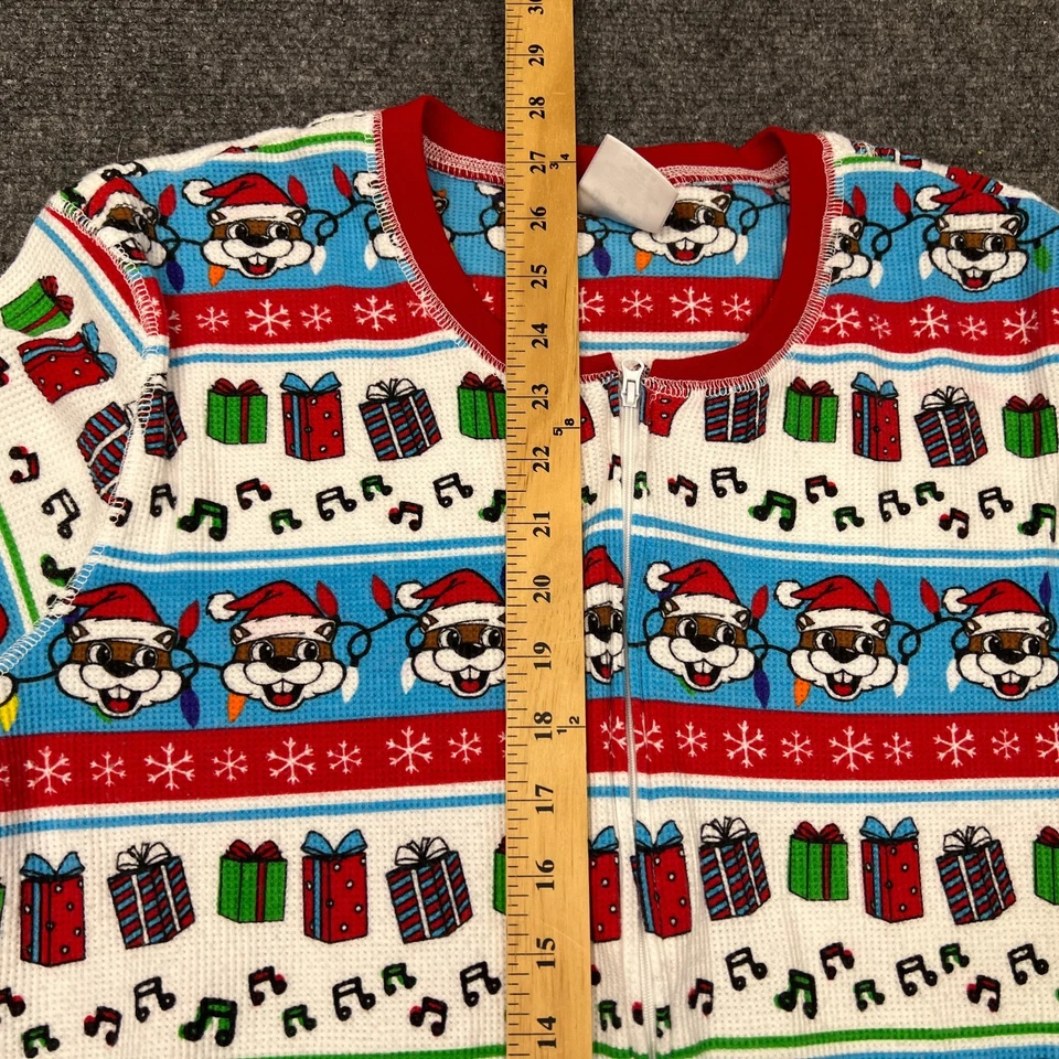 Цельная пижама Buc-ee's Christmas Beaver Long Johns на молнии для взрослых размер XL - Изображение 3 из 4