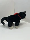 1999 Vtg TY Beanie Buddies Black & White Tuxedo Zip Cat 11" Plash Red Bow