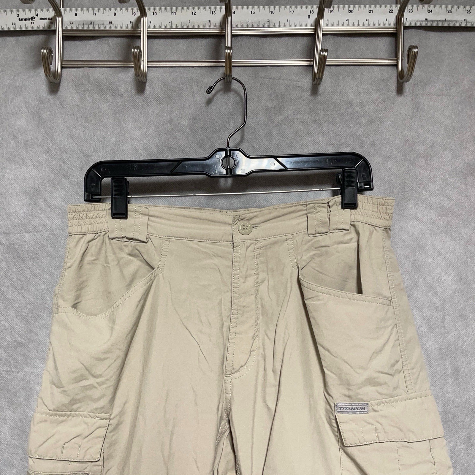 Pantalones Columbia Mujer M Beig Titanio Convertible Carga Ligeros Cremallera Nylon