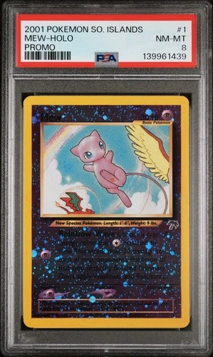 2001 POKEMON SOUTHERN ISLANDS PROMO #1 MEW-HOLO PSA 8