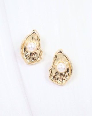 Caroline Hill Gold Ponca Oyster Pearl Drop Earring