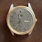 Vintage Seiko Quartz 5y23-8040 Watch Two Tone Grey Dial Day Date No Band