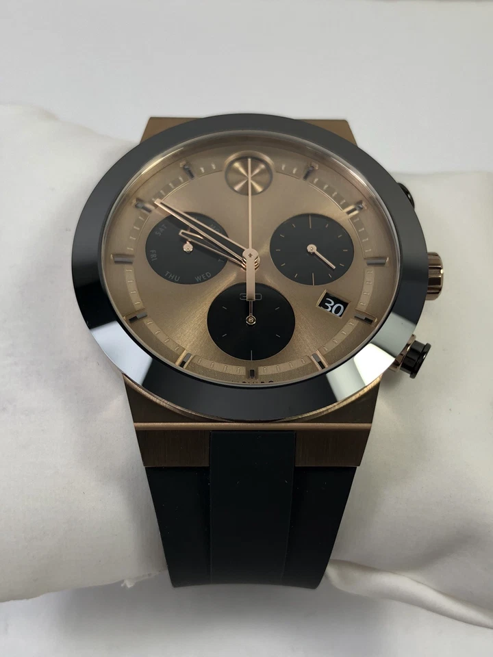 Movado Bold Fusion Chronograph Quartz Bronze Dial Men's Rubber Watch 3600854 - image 2 of 4