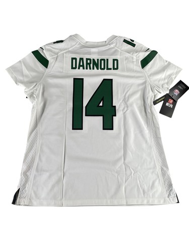 New York Jets Jersey Womens XL White Green NFL Football On Field Darnold 14 Nike