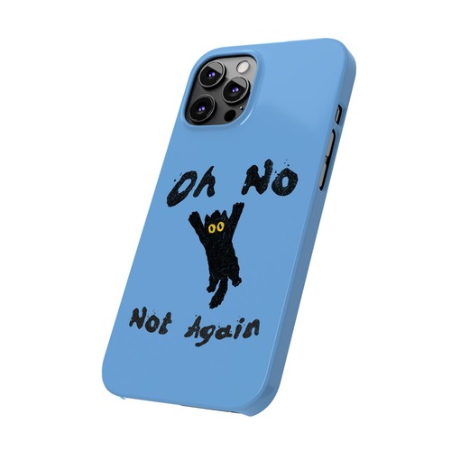 Oh No Not Again Falling Panicky Black Cat Slim Phone Cases for iPhone 7-16 - Picture 60 of 82