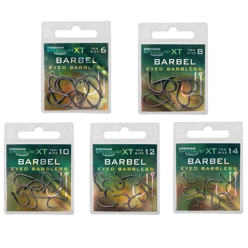 Drennan Specialist XT Barbel Hooks - Eyed - Barbless or Barbed - All Sizes