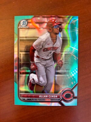 Allan Cerda, Chrome-Aqua Lava Refractor #d 044/199 - 2022 Bowman Draft