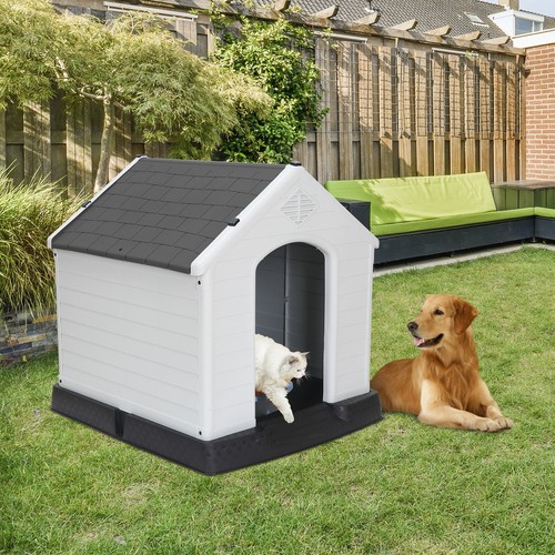 28"/32"H Ventilate Pet Plastic Dog House Kennel W/Air Vents & Elevated Floor - Picture 45 of 93