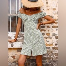 🪴🕊 Floral Puff Sleeve Wrap Dress 🕊️🪴 Size Medium (10) Brand New