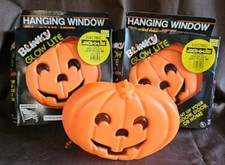 Lot Of 3 Vintage BLINKY Glow Lite Pumpkin Jack-O-Lantern Blow Mold Light-up Wow
