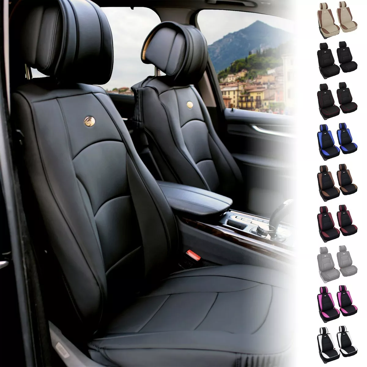 Car Seat Covers Ultra Comfort Leatherette Seat Cushions Front