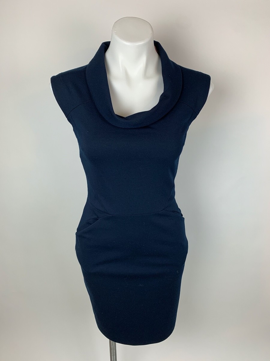 banana republic blue sheath dress Banana Republic Navy Blue Ponte Drape Neck Stretch Sheath Dress 0 Excellent