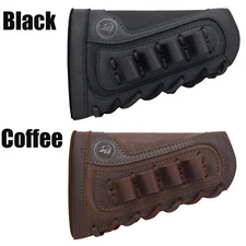 Shotgun & Rifle Shell Holder Leather Canvas Gun Buttstock For .357 .308 .22mag