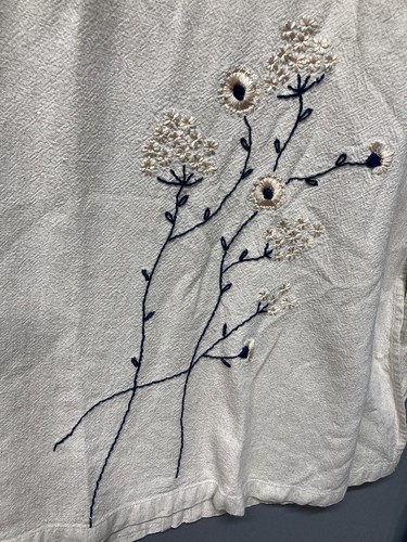 Ali Miles Womens Size 8 Skirt Jacket Set Beige Blue Embroidered Floral Button Up - Picture 5 of 19