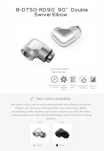Bykski B-DTSO-RD90 G1/4'' Thread 90 Degree Dual Rotary Elbow Fitting Adapter - Afbeelding 11 van 16