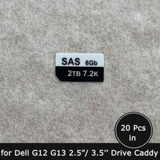 20pc of 2TB SAS 6G caddy label sticker for dell G12 G13 2.5/3.5 SFF/LFF trays