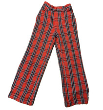 Vintage Levi  s For Me Red Flannel Pants 60s 70s Wide Leg Flared Retro Sz 26x30