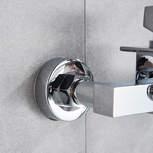 Chrom Badewannenarmatur Handbrause Wasserfall Badewanne Duschset Mischbatterie - Bild 10 von 12