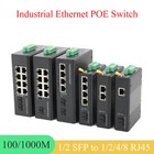 1PCS Gigabit SFP Industrial Converter 1/2 SFP to 1/2/4/8 POE Transceiver 1000M