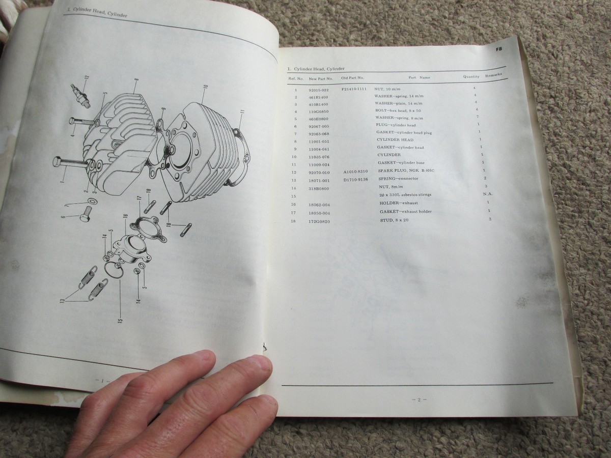 Kawasaki F8 250 Parts Catalogue # 7024 | eBay