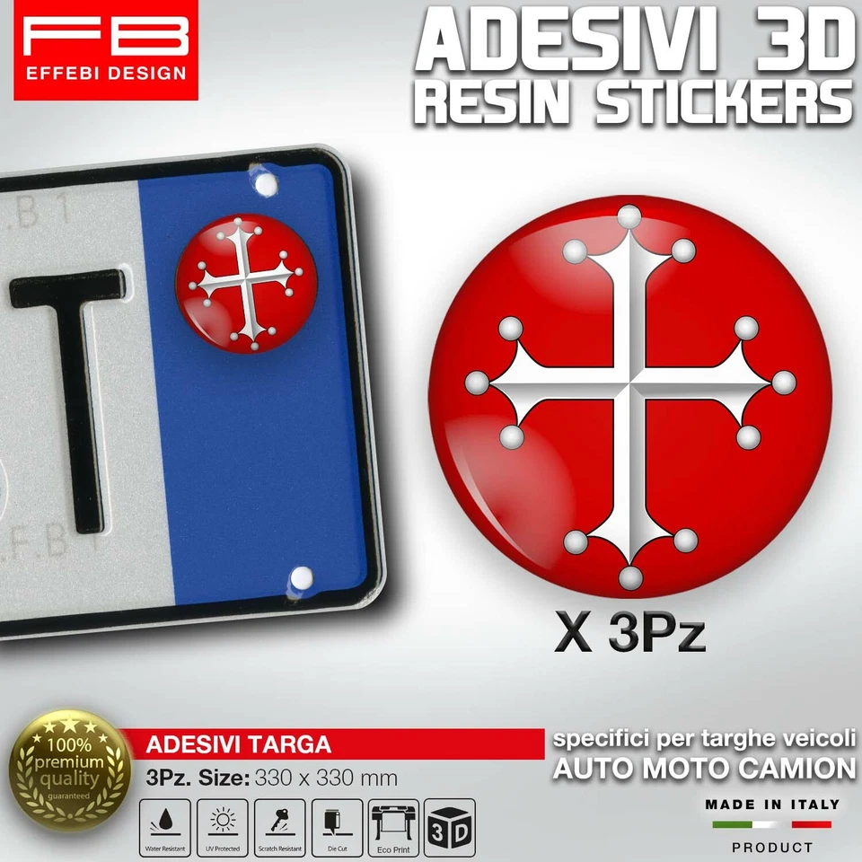 FB DESIGN ADESIVI bollino Targa PISA CITTA' Bandiera rossocrociata repubblica auto moto