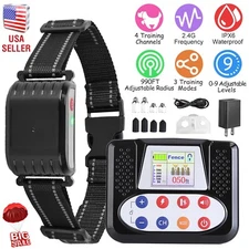 For 1/2 Dogs Wireless Electric Dog Fence Pet Containment System Shock Collars