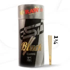 RAW Black 1-1/4 Size Cones | 100 Pack | Ultra-Thin Rolling Paper with Tips
