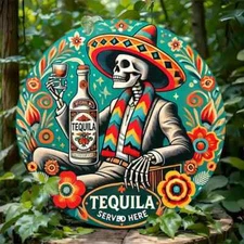 BAR Rustic Metal RETRO Garage Man Cave Tequila SERVED HERE  Mexico