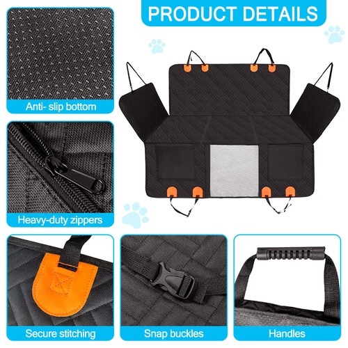 Hard Bottom Dog Car Seat Cover for Pet Cat Extender Protector Hammock Large - Picture 7 of 11