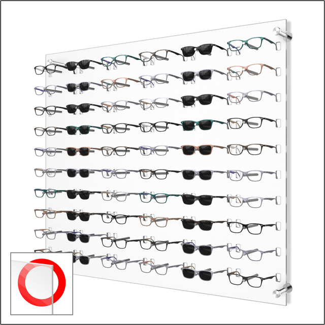 Wall mount Acrylic Optical Frame Display with Hardware In Clear (60F