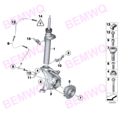 Front Shock Absorber Set LH RH for BMW 2011-2017 BMW X3 F25 2015-2018 BMW X4 F26 - Picture 3 of 3